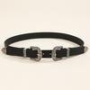 New European and American Vintage Belt, Versatile and Fashionable, Carved Double Buckle Decoration, Jeans Belt for Men and Women