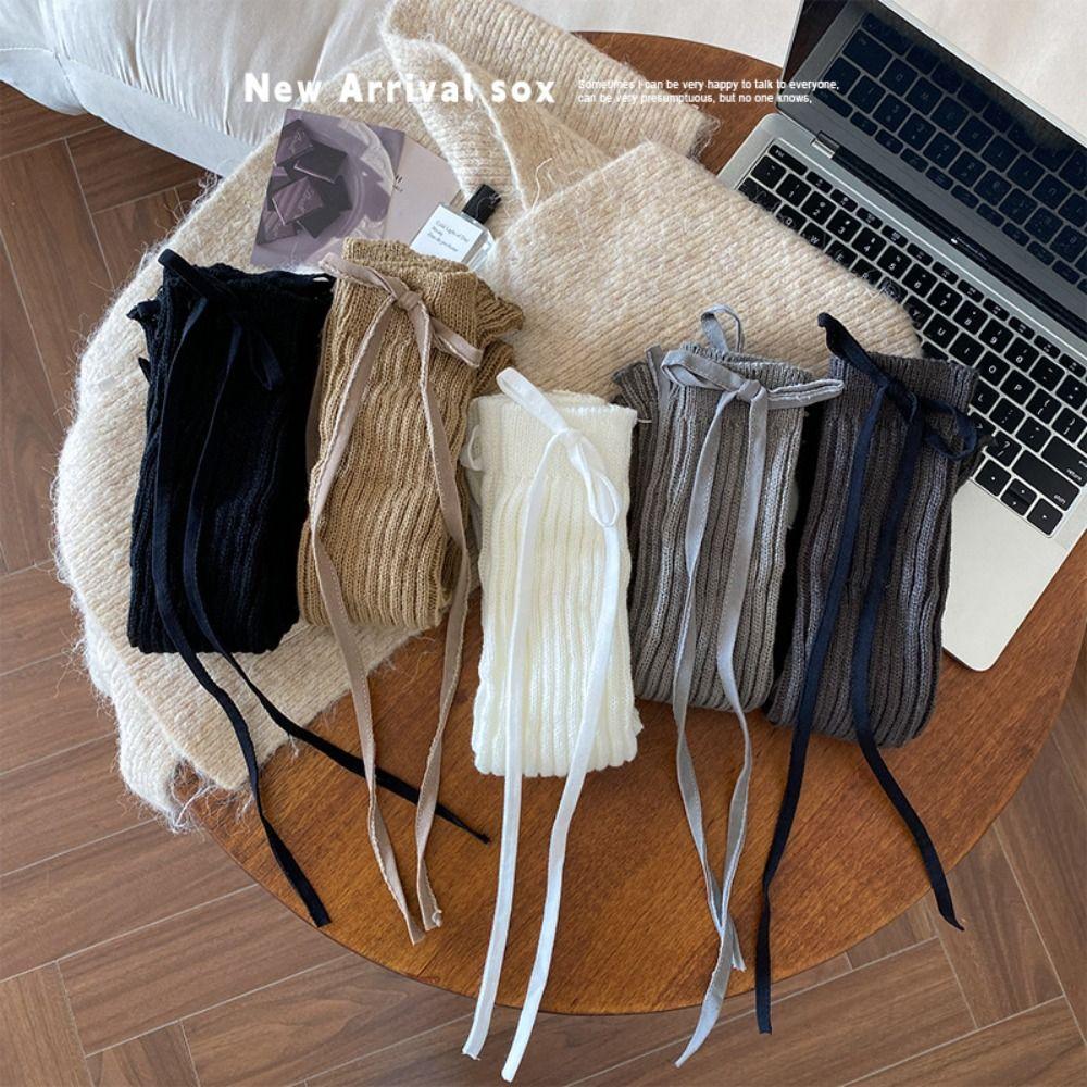 Balletcore Kinder Stulpen JK Riemen Beinsocken Niedliche Gestrickte Beinwärmer Kinder