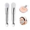 Chrome Handle Silicone Face Mask Brush Soft Hair Foundation Applicator  Skincare Products