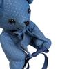 Plush Teddy Denim Dot Pattern with Fluffy and Perfect As a Gift or 751295 Q-FLA Bear, Ribbon, Cuddly, Celebration,
