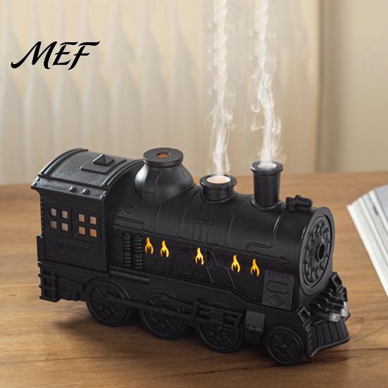 Nighttime Humidifiers for Bedroom Vintage Steam Train Aroma Diffuser, 300ml Ultrasonic Cool Mist Humidifier with Dual Safe Mothers Babies LED Lights,