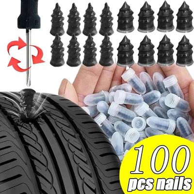 10-500PCS Clous de Réparation de Pneu à Vide pour Voiture Moto Camion Scooter Vélo Pneu Crevaison Réparation Outils Tubeless Caoutchouc Métal Accessoires