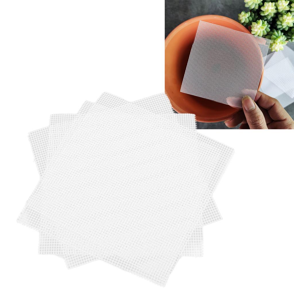 200pcs Flower Pot Hole Drainage Mesh Pad, Prevent Soil Leakage, Breathable Grid Mat for Indoor and Outdoor Potted Plant Growing, Convenient Soil Fixa