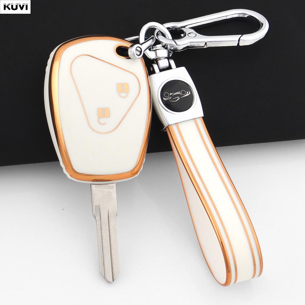 Fashion Tpu Car Key Case Cover For Renault Trafic Clio Duster Logan Dacia Sandero For Nissan Terrano Almera Holder Fob Keychain