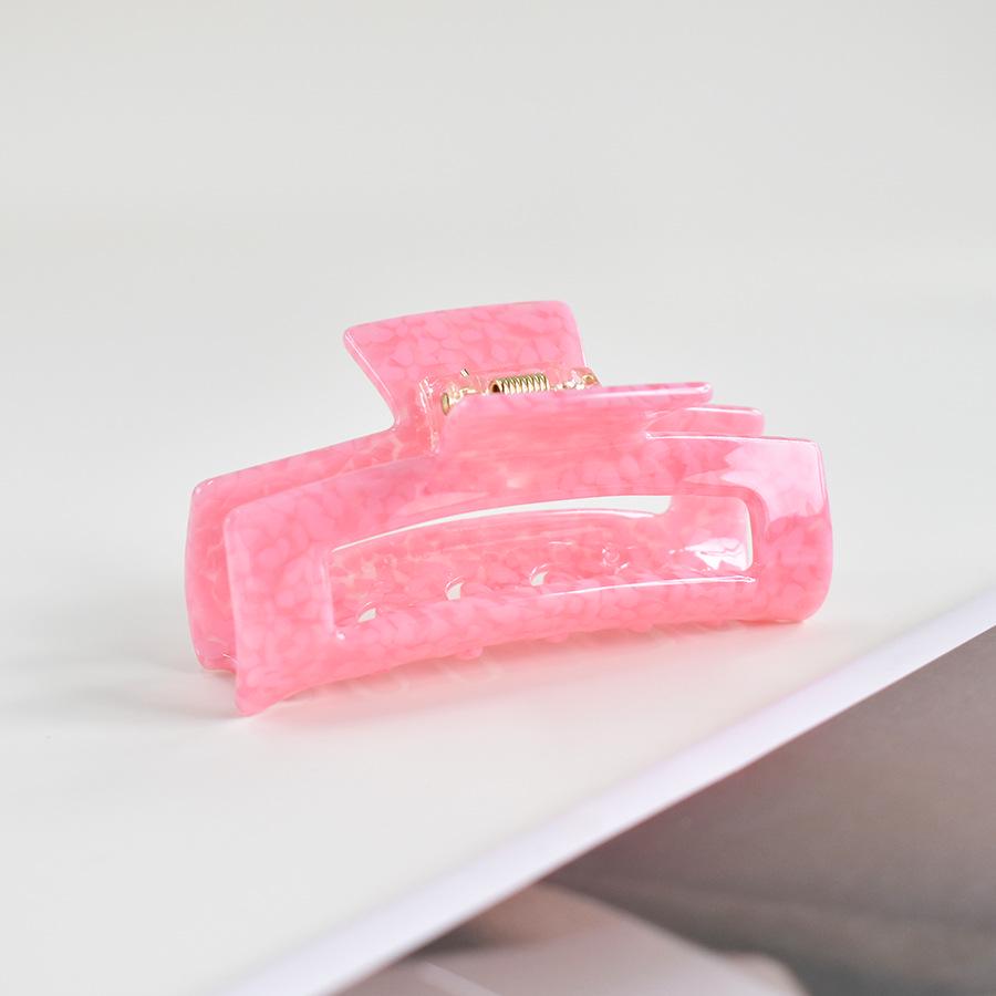 European & American Women’s Black & White Checkered Hair Clip - Large Acetate Acrylic Claw for Bun Hairstyles