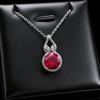 4 Carat Cultivated Ruby Sapphire Gourd Necklace Women's Classic Four-claw Big Diamond Emerald Pendant Collarbone Chain