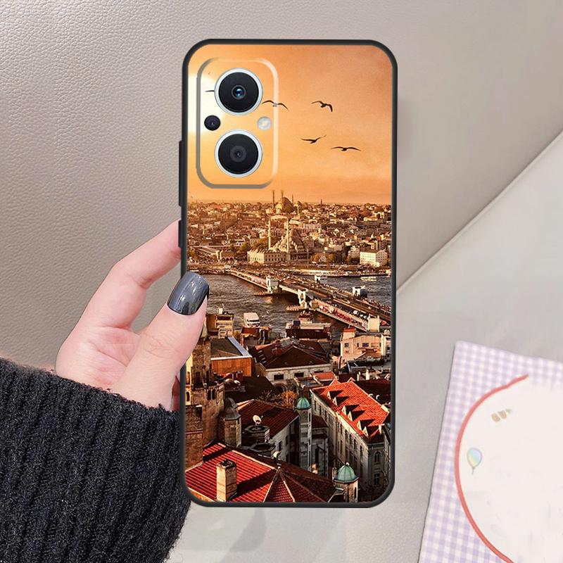 Turkey Istanbul Scenery Building Funda For OPPO Reno 10 11 12 13 14 Pro 8 7 Lite 11F 12F 13F 14F OPPO Find X8 X5 X6 X9 Pro Case