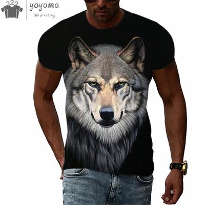 Men's Clothing Wolf Pattern 3d Print T-Shirts For Men Summer Fashion Short Sleeve Tee Vintage Street O-Neck Oversized T-Shirt