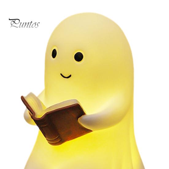 Gift for Halloween Lovers Ghost Lamp, Cute Middle Finger Ghost/Reading Book Night Light, Funny Wall Decor Bedroom Spooky Figurine Tabletop,