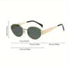 3 PCS Fashionable Oval Metal Women's Glasses Black Frame Brown Gradient Lenses Glasses Accessories