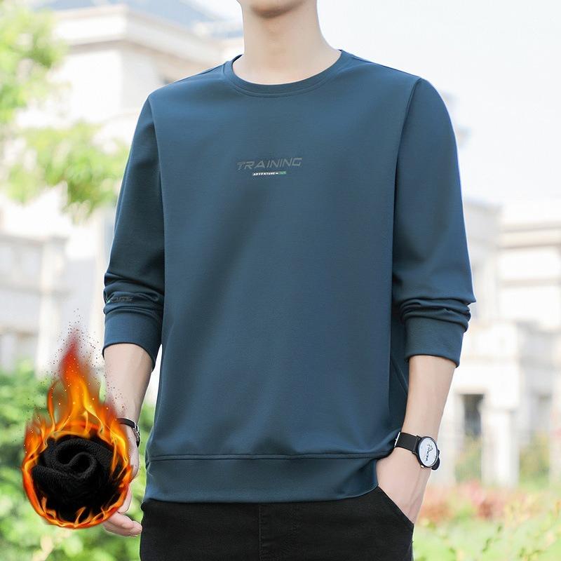 Sweater Men'S Spring And Autumn Crew Neck Pullover Comfortable Bottom Shirt Youth Versatile Large Size Sports Casual Top