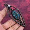 Tree Of Life Copper Chrysocolla Pendant Rainbow Moonstone Pendant Copper Wire Wrapped Jewelry