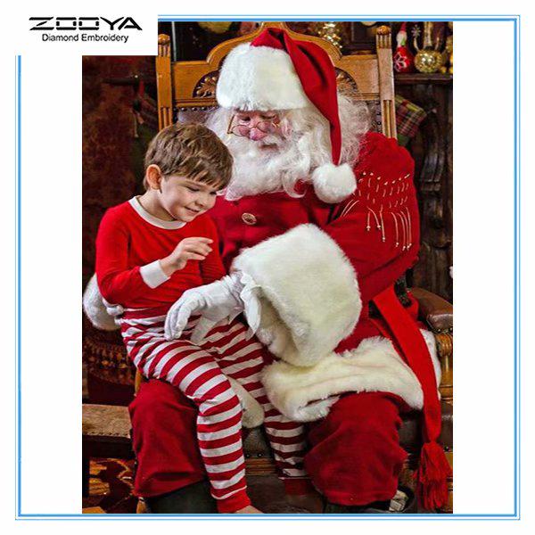 

ZOOYA Diy 5d Круглая / квадратная мозаика Живопись Алмазная вышивка Живопись Рождественская серия Вышивка крестиком Домашнее украшение