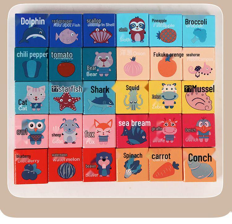 Children's Wooden Building Blocks & Puzzle Toys for Early Development (Ages 1-6)