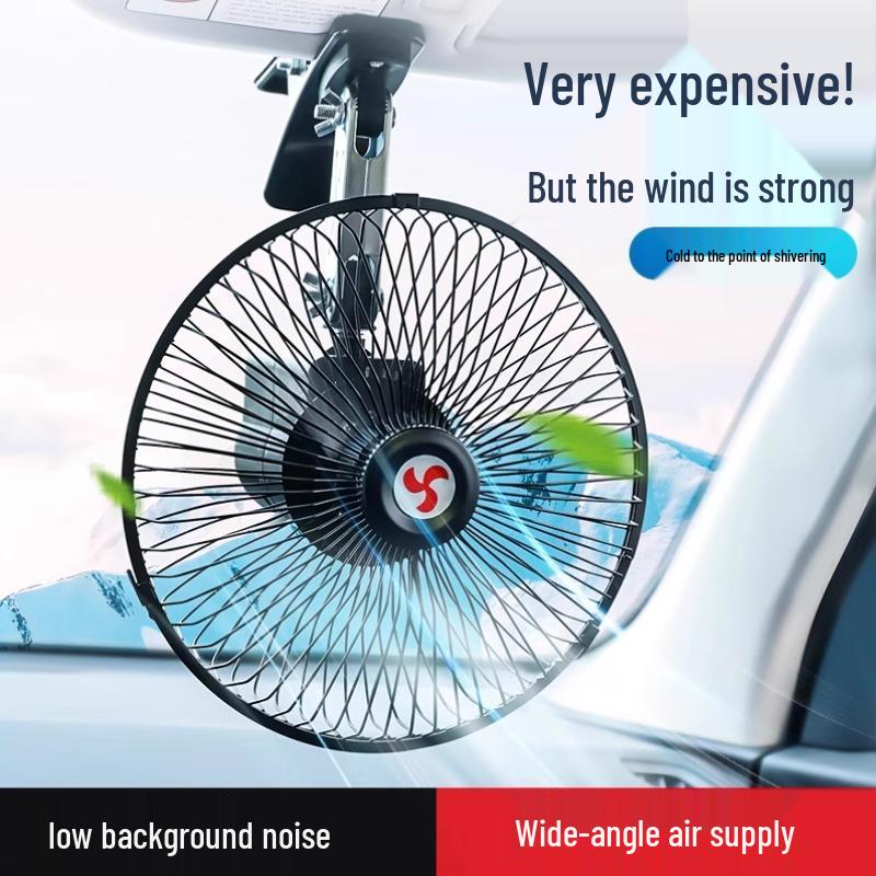 24V/12V High-Airflow Electric Fan for Trucks, Cars, Forklifts & Excavators