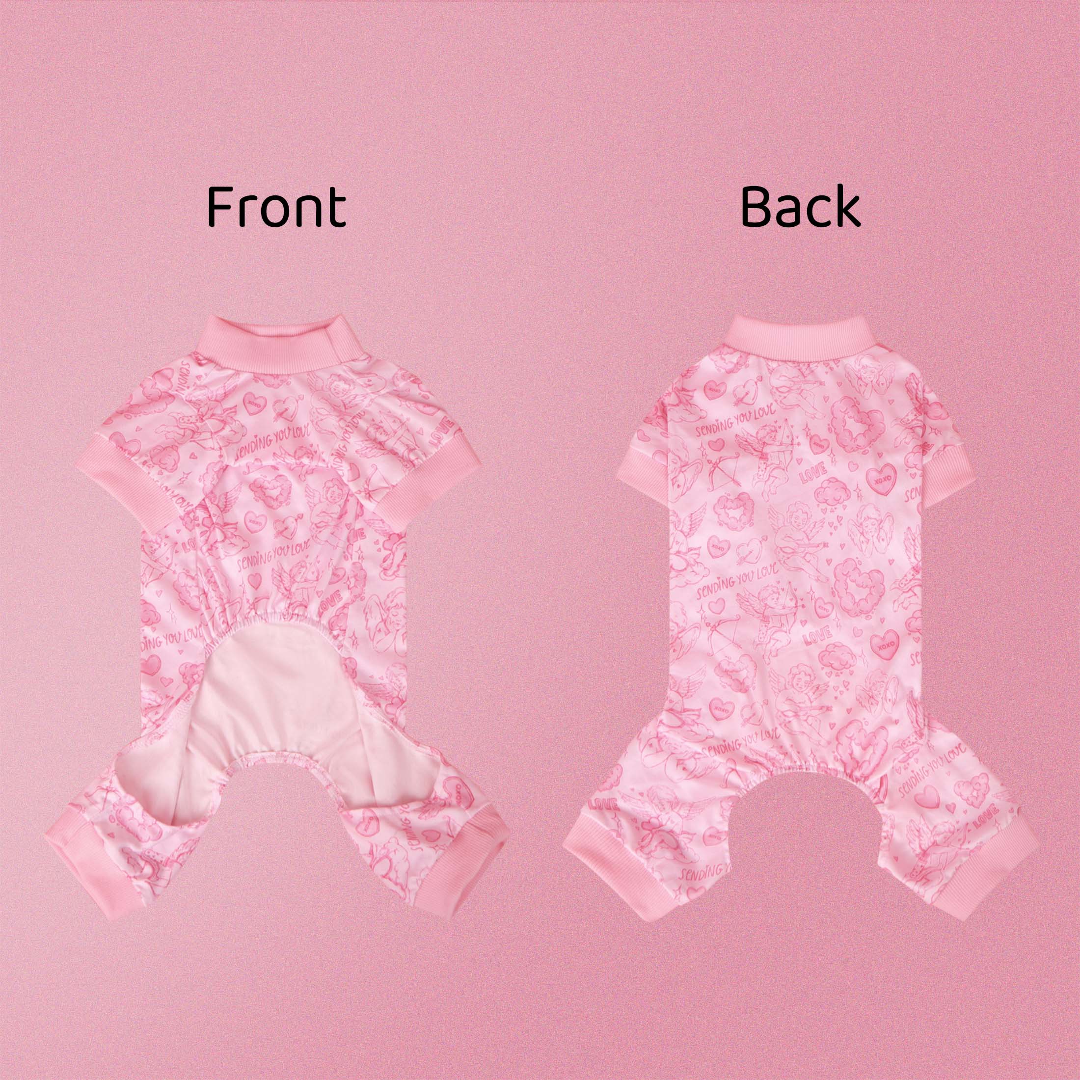 

Pet Jumpsuit, Dog & Cat Cupid S Arrow Pattern Bodysuit Clothes, Pullover Style Pet Apparel, Cute Floral & Heart Print Pet Outfit XS（old）