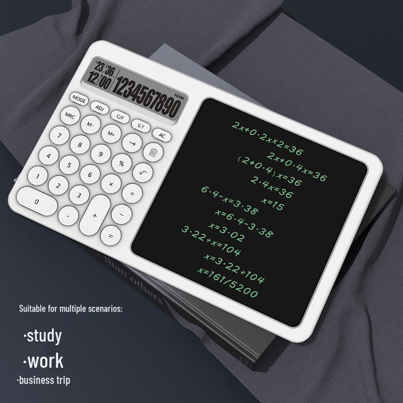 LCD Writing Tablet with Calculator & Stand - Desktop Office Calendar & Message Board