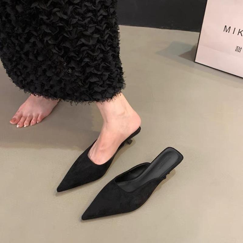 Sapatos Femininos Retrô Salto Baixo Estampa de Leopardo Chinelos Externos Moda Verão Sandálias de Temperamento Pumps Clássicos Elegantes para Uso Diário