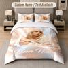Billie Eilish 3Pcs Bedding Set, Personalized Custom Name Text, 1 Duvet Cover & 2 Pillowcases For Bedroom