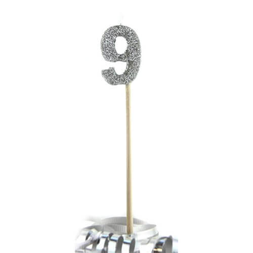 Alpen Glitter Long Stick Candle (Silver) (9)