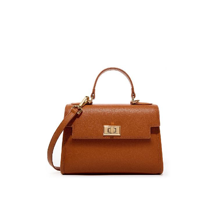 Genuine Leather Kelly Bag Classic Commuter Women s Bag New Versatile Cowhide Shoulder Bag Trendy Retro Hand Crossbody Small Bag