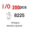 200pcs #8~#6/0 High Carbon Steel 90 Degree Aberdeen Jig Hook Bent Saltwater Long Shank Soft Worm Hooks