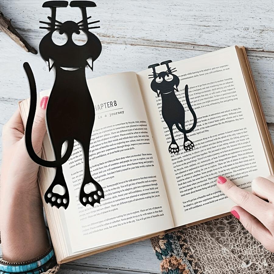 3pcs Acrylic Hollowed-out Bookmarks Creative Hollowed-out Black Kitten Hanging Bookmarks Perfect Gifts for Reading Lovers