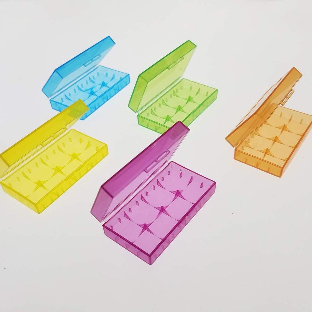 5 PCS Clear Colorful Battery Storage Case Holder Organizer for 18650, Battery Storage Case for 18650 or CR123A Battery