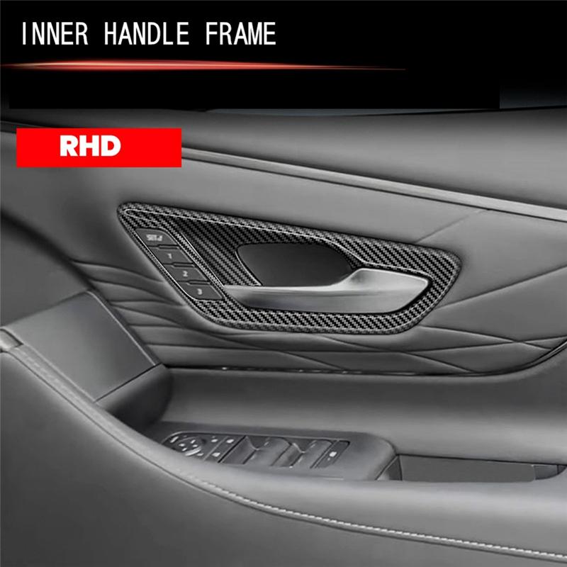 Powerful Car Inner Door Bowl Panel Ide Handle Protector Cover For Toyota Alphard Vellfire 40 Series + Carbon Fiber