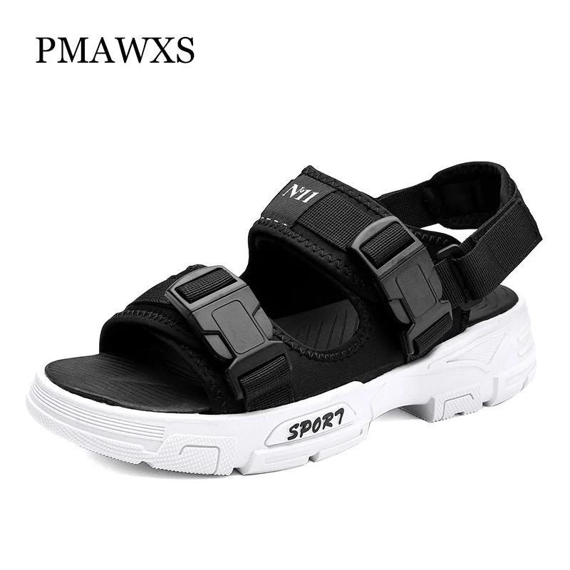 Fashion Men Sandals Platform Thick Bottom Non-slip Slippers Outdoor Trend Ins Summer Men's Shoes 2024 New Fast Shipping