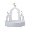 Gold and White Mosque Tower Model with Storage Box,Ramadans Eid Home Decors Decorative Ornament for Table Bookshelf