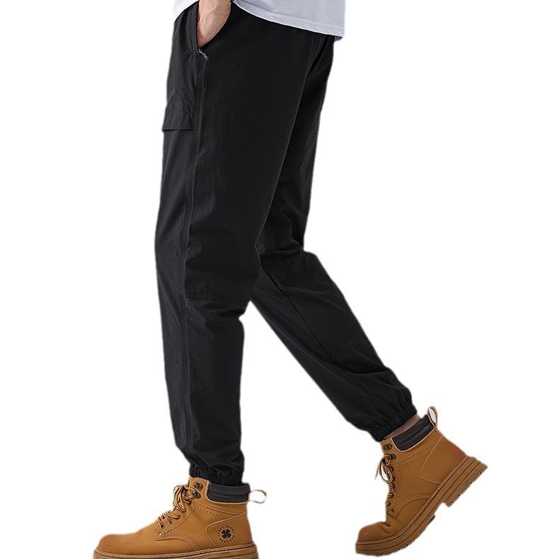 Summer Ice Silk Thin Section Outdoor Sports Work Pants Casual Drawstring Sports Pants Men S Casual Pants Clothing Work Pants Leisure Trouser