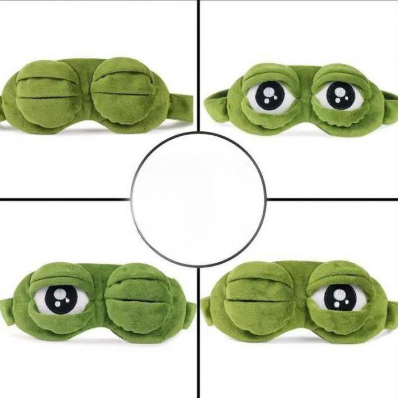 3D Cute Frog Sleep Eye Mask Natural Protector Lunch Break Women Men Soft Portable For Travel Office Room Relieve Stress Anxiety
