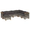VidaXL Salon de jardin avec coussins 7 pcs gris résine tressée 3261939
