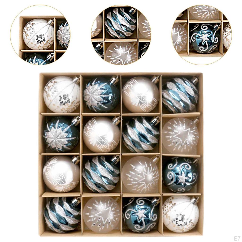 16 Pieces Christmas Ball Ornaments Hanging Crafts Charm Pendants Xmas Decorations for