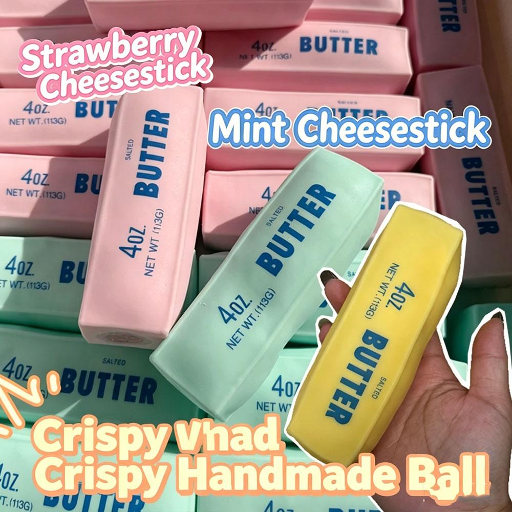 Butter Stick Squishy Stress Ball Fidget Toy Crunchy Squeeze Toy Round Blocks Filled ASMR Anti Stress Release Hand Relax Gift Toy
