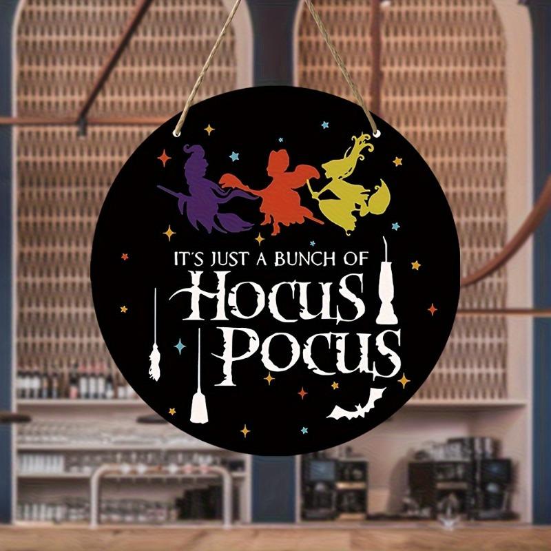

Деревянная подвесная табличка в стиле «Фокус-покус» (8 X8 ) - Идеально подходит для Хэллоуина и декора фермерского дома разноцветный
