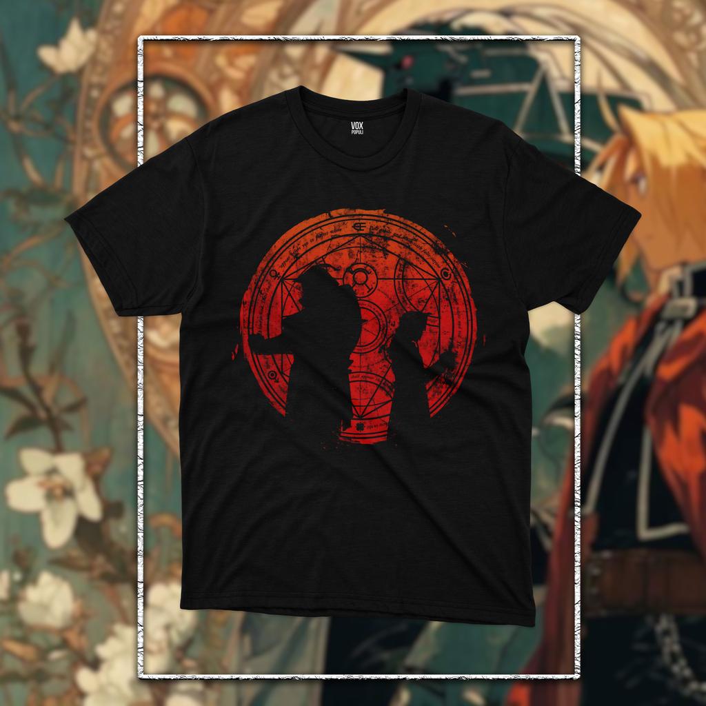 Fullmetal Alchemist T-Shirt Brotherhood Alphonse Elric Black Shirt Tee All Size Graphic T Shirts Y2k Women Men Oversized Clothes
