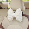 Bubble Velvet Bowknot Car Headrest Fashion Style Waist Cushion Automotive Interior Four Season Universal PP Cotton Pillow Removable and Washable