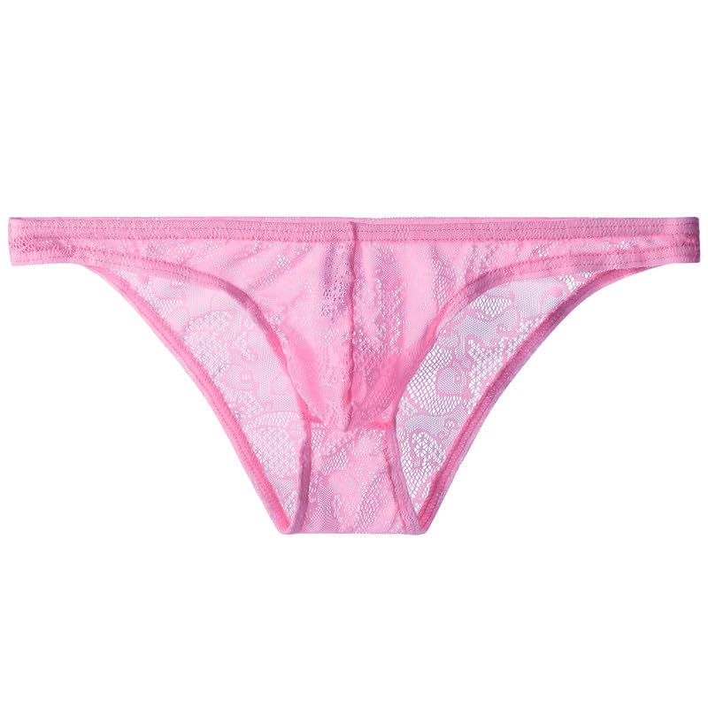 Full Lace Bikini Lace Lace Inner Sexy Shorts [Jester] Men's Shorts, Underwear, (XL, Pink)