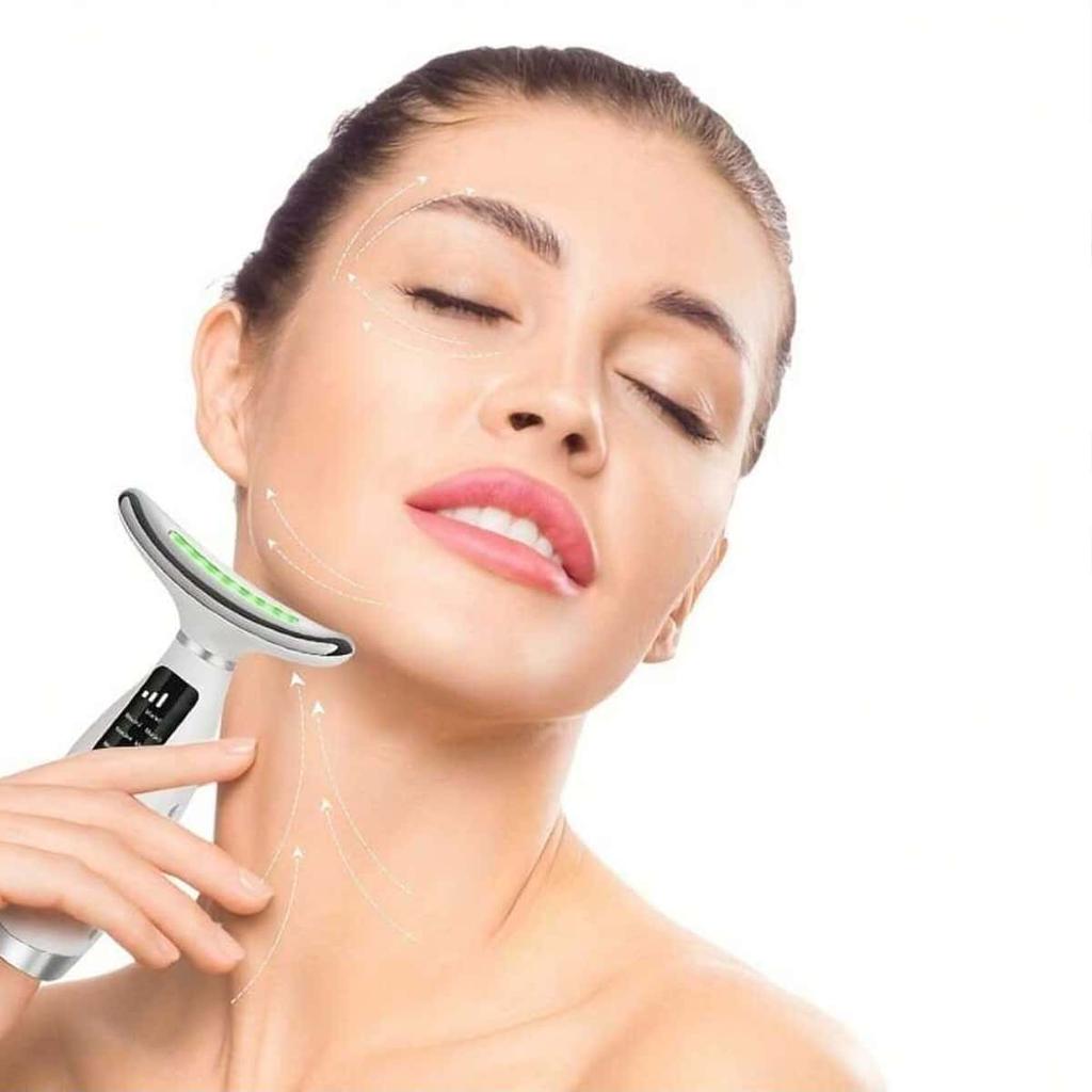 Rechargeable Face & Neck Massager, 7 Modes Facial Massage Care Tool, Perfect Gift For Women And Girls