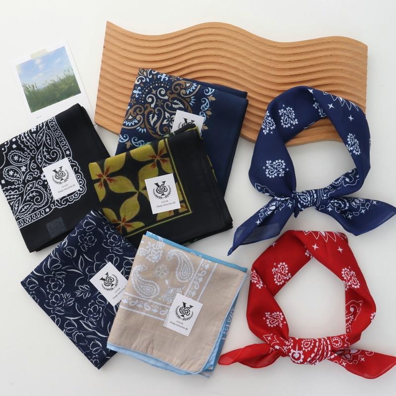 Paisley Square Scarf 100% Cotton Scarf Women  New Scarf Women's High Sense Series Neck Accessories Neck Band Decoration