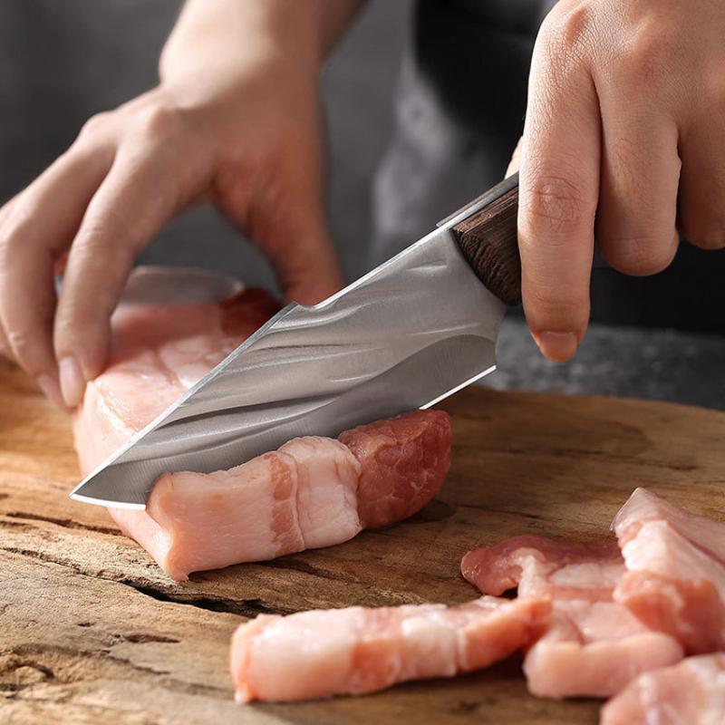 Dřevěná rukojeť Kuchyňský nůž z nerezové oceli s krytem Nože kuchařské nože Nůž na maso Nůž na ovoce Nástroje na vaření