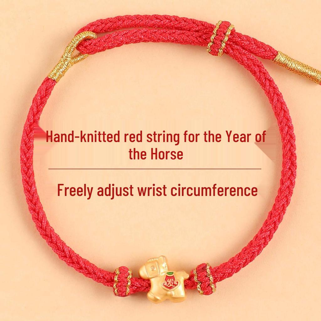 Rotes gewebtes Seilarmband für Männer & Frauen – Glücksbringer zum Jahr des Pferdes