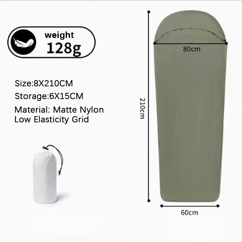 

Sleeping Bag Liner Outdoor Tourism Single Envelope Sleeping Bag 128g Ultralight Camping Sleeping Bags Accessories зелёный
