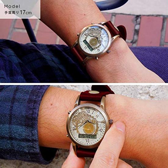 In Japan hergestellte Uhr Quartz Digital Steampunk Größe Umfang Ana-Digi (L (Handgelenk 15~20cm), Grün)