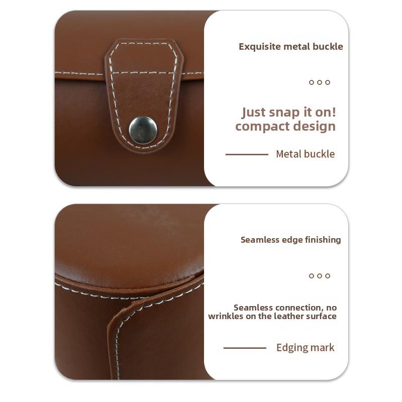 Gold-embossed Pu Leather 3-slot Cylindrical Watch Box - Jewelry & Watch Storage & Display Packaging