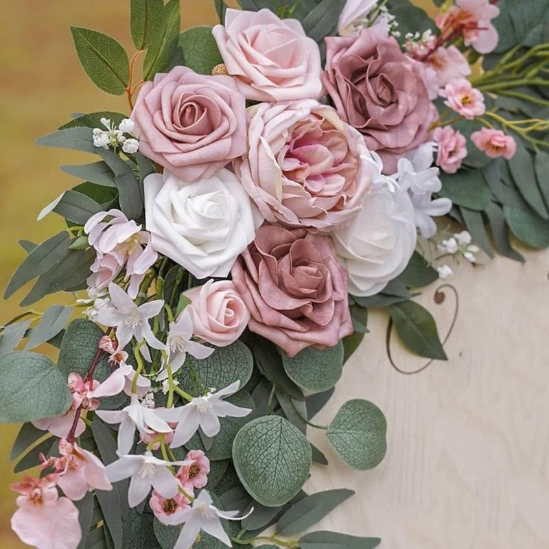Hochzeitsstuhl-Rücken-Künstliche Blumen-Arrangement für Hochzeitsfeier Hochzeitszeremonie Verlobungsdeko