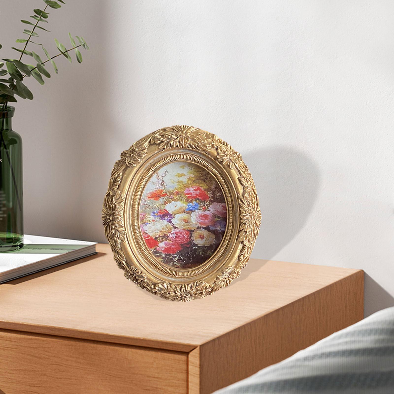 

Decorative Vintage Photo Frame Lightweight Resin Portrait Holder for Wall Decoration in Bedroom Office золотой