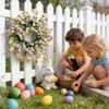Easter Wreath 38cm Artificial Egg Spring Ornament Artificial Easter Wreaths Front Door Decor for Indoor Outdoor Living Room Wall